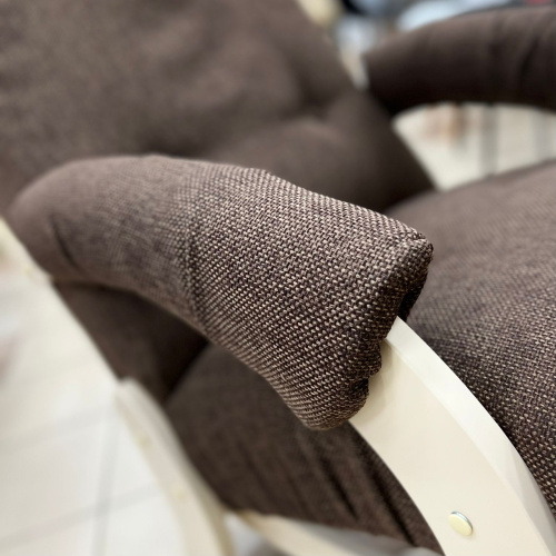 Кресло-маятник Неаполь Модель 12 (Дуб шампань-эмаль/Ткань Коричневый Malta 15 А)