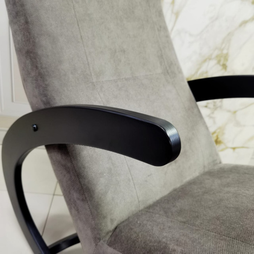 Кресло-качалка Неаполь Модель 1 (Венге-эмаль/Ткань Темно-серый Verona Antrazite Grey)