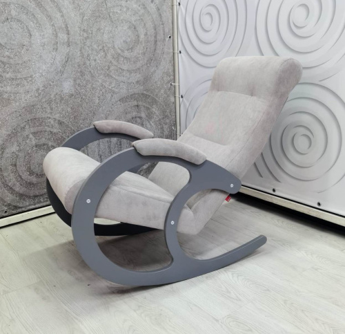 Кресло-качалка Неаполь Модель 3 (Серый ясень-эмаль/Ткань Светло-серый Verona Light Grey)