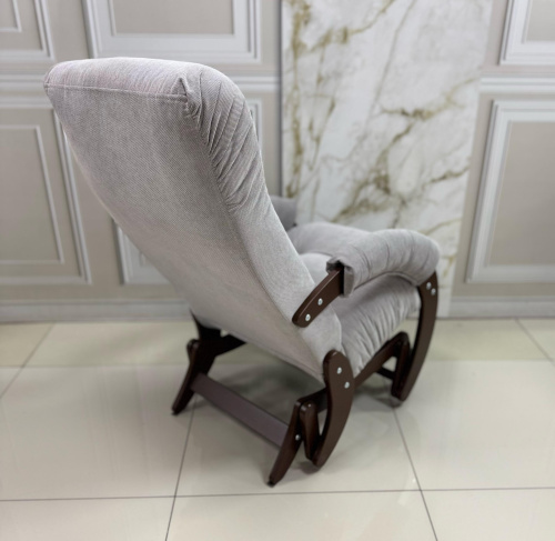 Кресло-маятник Неаполь Модель 12 (Орех-эмаль/Ткань серый Verona Light Grey)