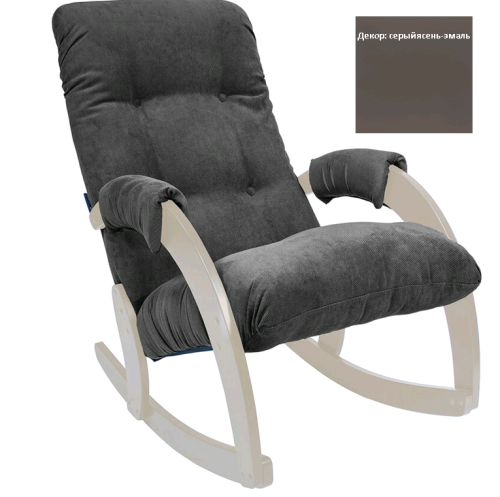 Кресло-качалка Неаполь Модель 11 (Серый ясень-эмаль/Ткань серый Verona Antrazite Grey)