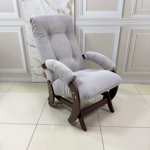 Кресло-маятник Неаполь Модель 12 (Орех-эмаль/Ткань серый Verona Light Grey)