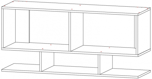 Полка навесная Айвори-4 (Графит/Белый)