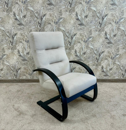 Кресло для отдыха Неаполь Модель 4 (Венге/Ткань бежевый Velutto 04)