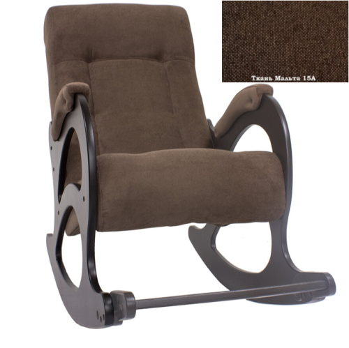 Кресло-качалка без лозы Неаполь Модель 10 (Венге-эмаль/Ткань Темно-коричневый Malta 15 А)