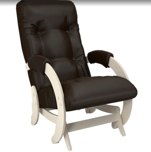 Кресло-маятник Неаполь Модель 12 (Дуб шампань-эмаль/Экокожа Бежевый Oregon perlamutr 120)