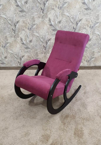 Кресло-качалка Неаполь Модель 3 (Венге-эмаль/Ткань Фиолетовый Verona Cyklam)