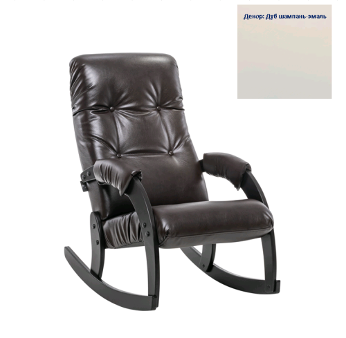 Кресло-качалка Неаполь Модель 11 (Дуб шампань-эмаль/Экокожа Коричневый Oregon perlamutr 120)