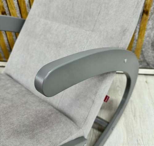 Кресло-качалка Неаполь Модель 1 (Серый ясень-эмаль/Ткань Cветло-серый Verona Light Grey)