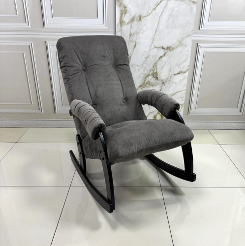 Кресло-качалка Неаполь Модель 11(Венге-эмаль/Ткань Серый Verona Antrazite Grey)