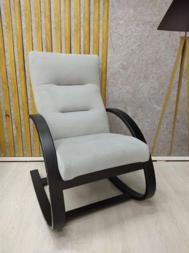 Кресло для отдыха Неаполь Модель 2 (Венге текстура/Ткань серый Velutto 52)