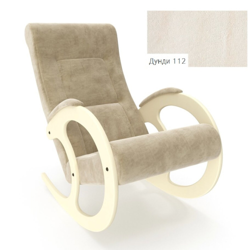 Кресло-качалка Неаполь Модель 3 (Дуб шампань-эмаль/Экокожа Бежевый Dundi 112)
