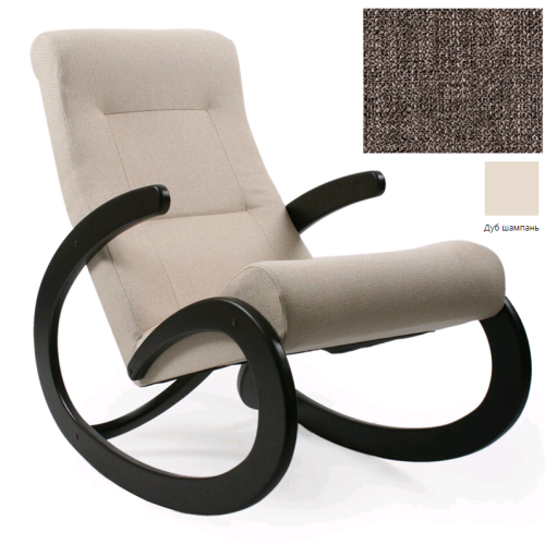 Кресло-качалка Неаполь Модель 1 (Дуб шампань-эмаль/Ткань Серый Montana 802)