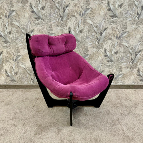 Кресло для отдыха Неаполь Модель 8 (Венге-эмаль/Ткань Фиолетовый Verona Cyklam)