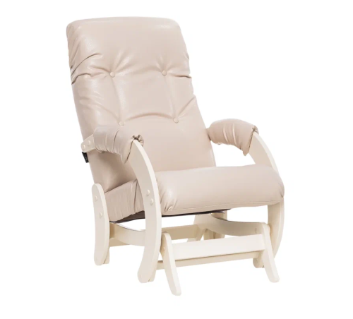 Кресло-маятник Неаполь Модель 12 (Дуб шампань-эмаль/Экокожа Бежевый Polaris Beige)