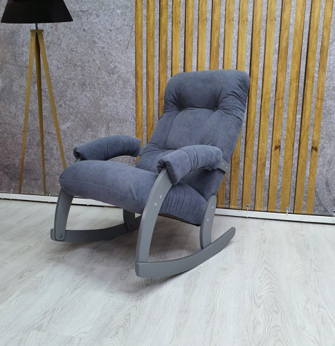 Кресло-качалка Неаполь Модель 11 (Серый ясень-эмаль/Ткань серый Verona Antrazite Grey)