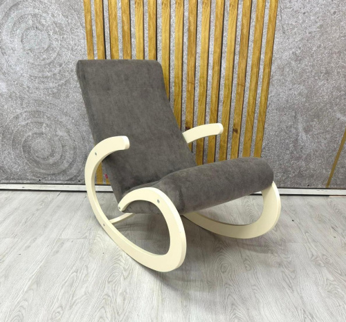 Кресло-качалка Неаполь Модель 1 (Дуб шампань-эмаль/Ткань Темно-серый Verona Antrazite Grey)