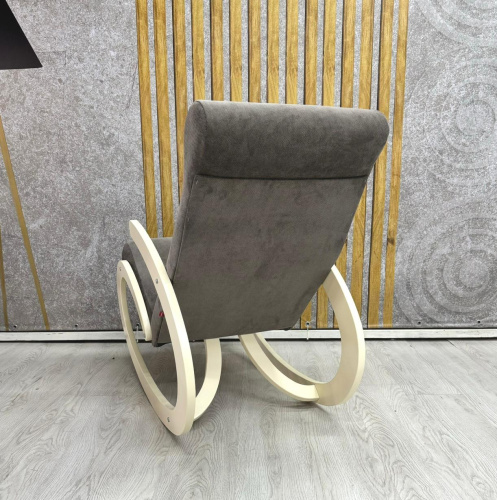 Кресло-качалка Неаполь Модель 1 (Дуб шампань-эмаль/Ткань Темно-серый Verona Antrazite Grey)