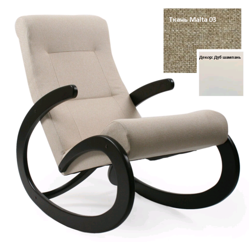 Кресло-качалка Неаполь Модель 1 (Дуб шампань-эмаль/Ткань Бежевая Malta 03 А)