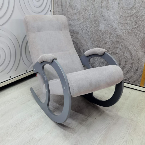 Кресло-качалка Неаполь Модель 3 (Серый ясень-эмаль/Ткань Светло-серый Verona Light Grey)