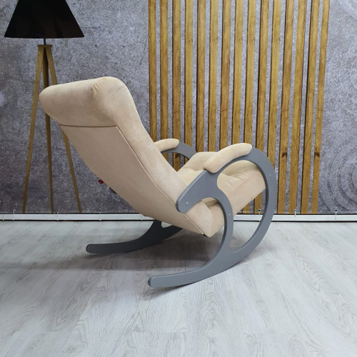 Кресло-качалка Неаполь Модель 3 (Серый ясень-эмаль/Ткань Ваниль Verona Vanilla)